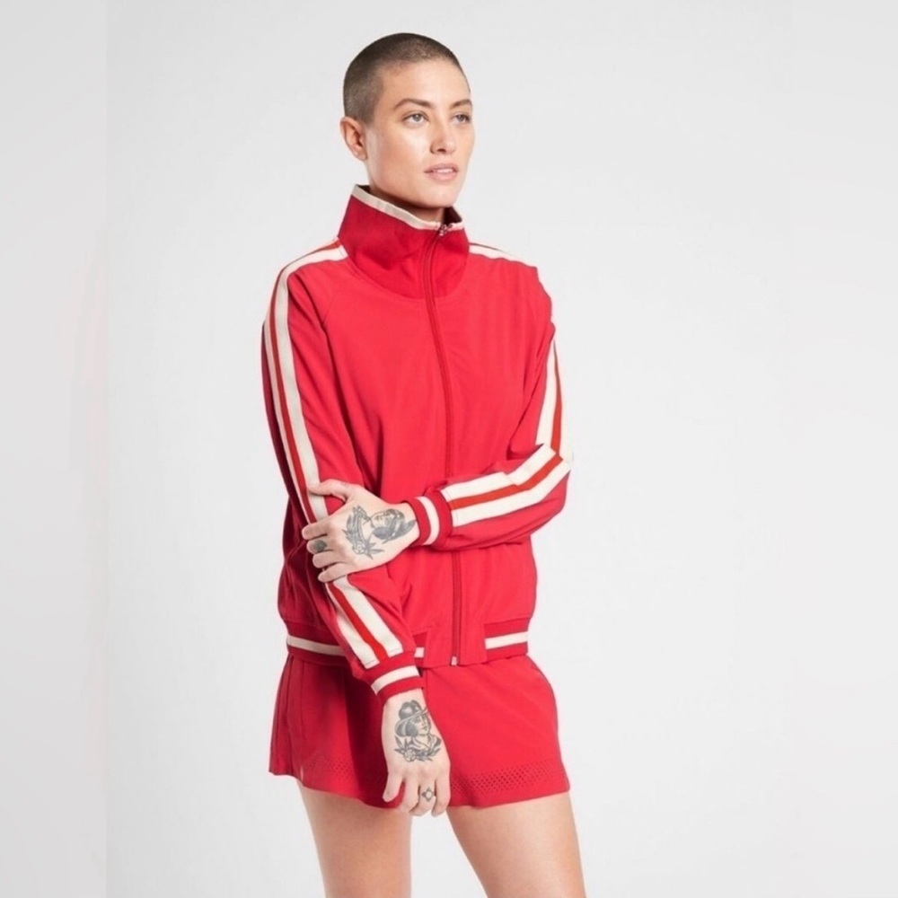 Athleta Cherry Red Sprint Track Jacket Size XS